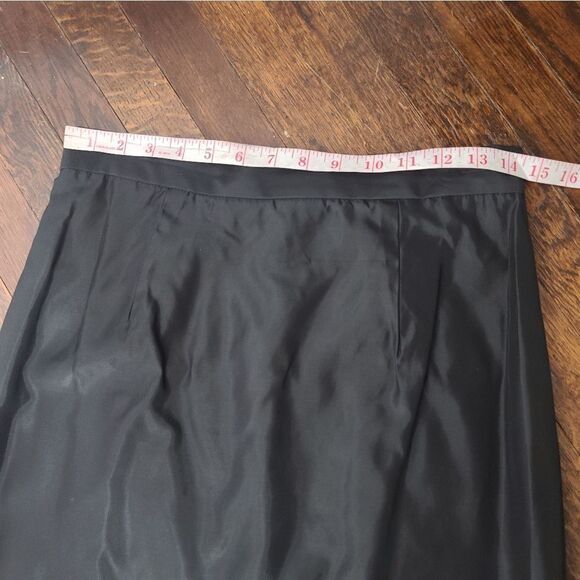 Vintage 90s Black Grunge Maxi Skirt High Waisted High Slit - Picture 9 of 15